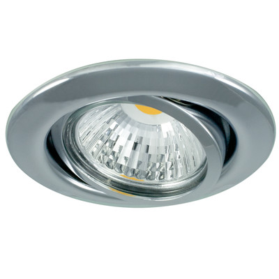 Einbauleuchte D-3830-02 RUND, chrom, schwenkbar, für Halogenlampe oder LED Lampe MR16 Ø50mm, mit patentierter Lampenhalterung (ohne Sprengring !)Passendes Zubehör für diesen Artikel: