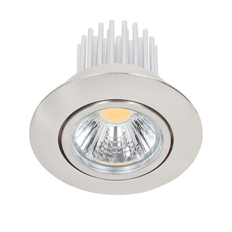 LED Einbauleuchte A 5068 S nickel-gebürstet 12W 930 38° dim C inkl. dimmbarem Betriebsgerät COB LED schwenkbar Anschlussbox mit Durchgangsverdrahtung (L, N, PE); Steckklemmen E