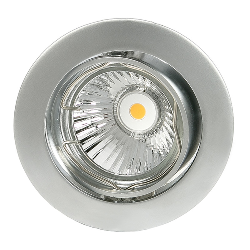 Einbauleuchte N5049 MATT-CHROM, Aludruckguss, schwenkbar, für Halogen oder LED Lampe MR16 Gu5,3 Ø50mm Aussen Ø = 83mm , Bohr Ø = 74mm, Einbautiefe = 60mm Passendes Zubehör für diesen Artik