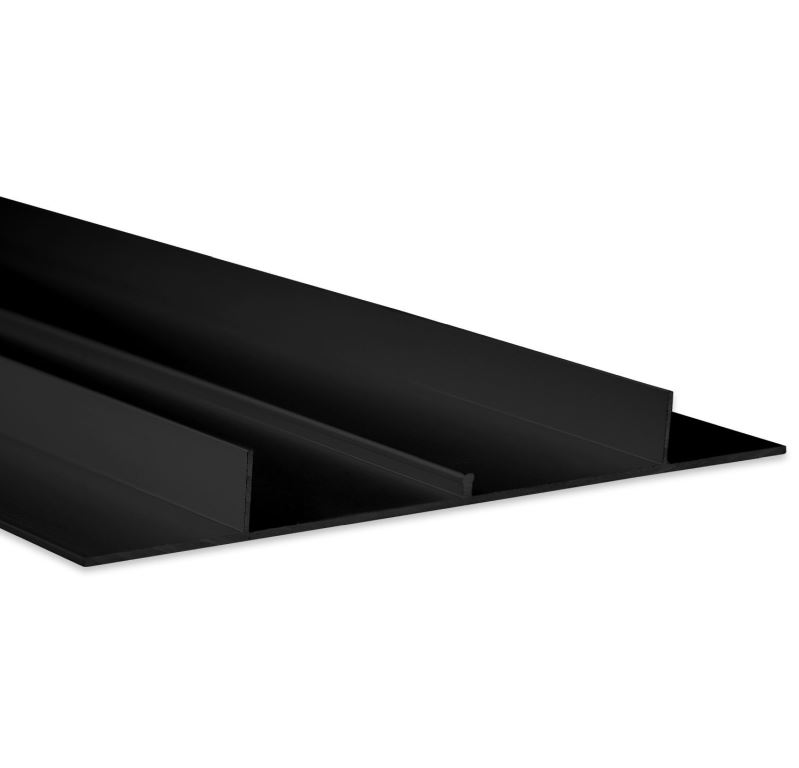 LED Trockenbauprofil TBP10 200cm, schwarz RAL9005, LED Stripes max. 11mm (41,59€/m inkl. MwSt.) perfekt geeignet für den Einbau in Trockenbaukonstruktionen! wird als Schattenfuge in der Zw