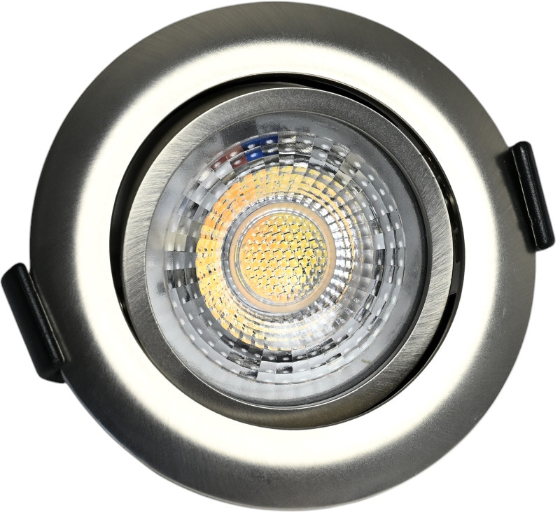 LED Einbauleuchte Etnar CCT dimmbar 5W CRI: Ra >90 480lm 3.000K/4.000K/6.500K Gehäuse rund, eisen gebürstet