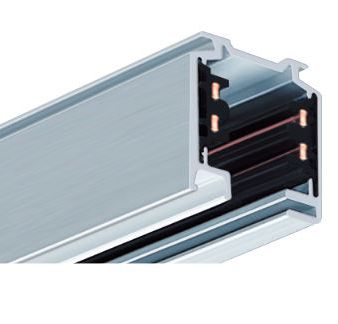 Eutrac 3-Phasen Aufbau Stromschiene 100cm Silber 3x16A (3600W) LxBxH: 1000x36x32mm Material: Aluminium Farbe: Silber Gewicht: 1,00kg Aluminium Stromschiene für Decken-, Wand- o