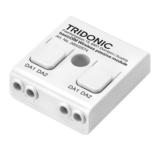 basicDim Wireless Passive Module, Casambi Ready Funk-Modul Drahtlose Steuerung mittels Android- / iOS-Gerät Kein externes Gateway notwendig Baut automatisch ein drahtloses Kommunikatio