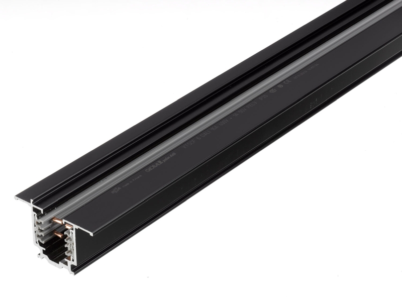Global Track Pulse 3 Phasen Stromschiene DALI 100cm Schwarz Einbau LxBxH: 1000x56x32,50mm Material: Aluminium Farbe: Schwarz Gewicht: 1,02kg Steuerung über DALI DIMMBAR 