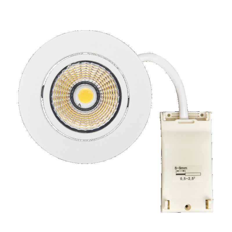 LED Einbauleuchte 5068 ECO DOB weiß-matt 6W 830 38° dim C Betriebsgerät integriert, Anschluss direkt an 230V, DIMMBAR über Phasenabschnitt! A