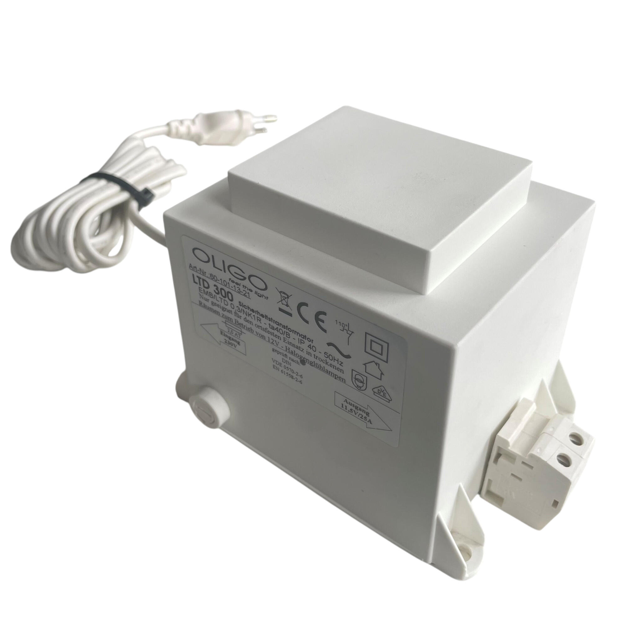 Sicherheitstrafo Blocktrafo 75W 12V (11,5V AC) schwarz, IP67