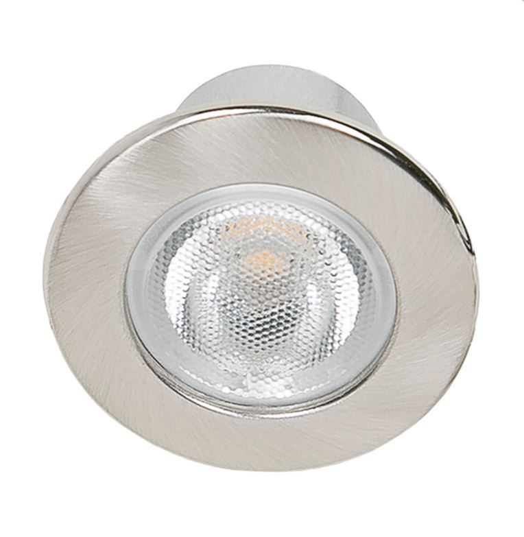 LED Mini Spot R 3,3W warmweiss Gehäusefarbe nickel-gebürstet Nobile Einbauleuchte mit runder Bauform Abstrahlwinkel 22°Leuchtenmaße Ø46x40mm Einbautiefe 35mm 3000K (warmweiss)  LED Mini Spot R 3,3W warmweiss Gehäusefarbe nickel-gebürstet Nobile Einbauleuchte mit runder Bauform Abstrahlwinkel 22°Leuchtenmaße Ø46x40mm Einbautiefe 35mm 3000K (warmweiss)