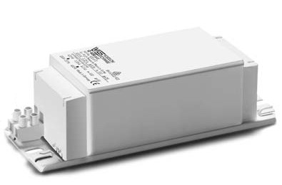 Q400.612 Vorschaltgerät für 400W Quecksilberlampen und für 400W Metalldampflampen (HI/HM) LxBxH: 180x66x53mm Fabrikat Vossloh Schwabe Geeignet zum Betrieb von HI-Lampen mit 1kV Zündspannun