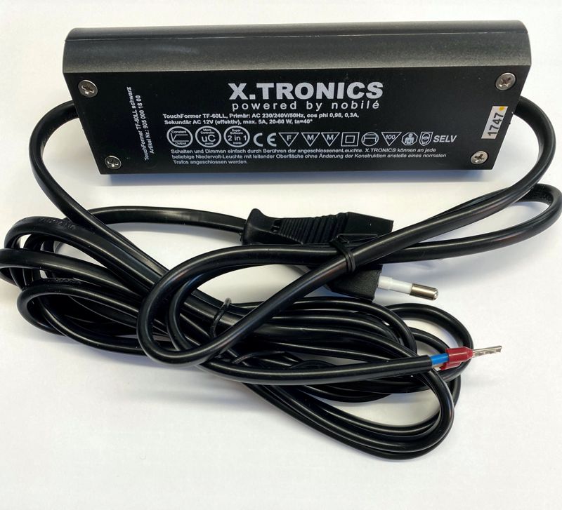 TF 60 LL  X.Tronics Touch Former, Sensortrafo 20-60W 12V AC SW. Trafo mit eingebautem Berührungsdimmer. Alternativ kann auch 5500 PCS RL7323 genommen werden  TF 60 LL  X.Tronics Touch Former, Sensortrafo 20-60W 12V AC SW. Trafo mit eingebautem Berührungsdimmer. Alternativ kann auch 5500 PCS RL7323 genommen werden
