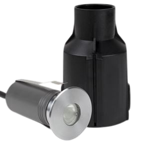 Bodeneinbauleuchte Inground 1R Mono LED 2W 830 aus Edelstahl 316 mit 30° Abstrahlwinkel und IP67 für den Außeneinsatz