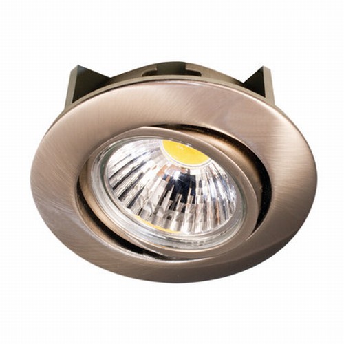 LED Einbauleuchte A 5068 T Flat nickel-geb. 8W 927 38° dim C Abstrahlwinkel: 38° Lichtfarbe: 2700K Halogenweiss Einbautiefe: 29mm Bis zu 20° schwenkbar inkl. dimmbarem Konverte