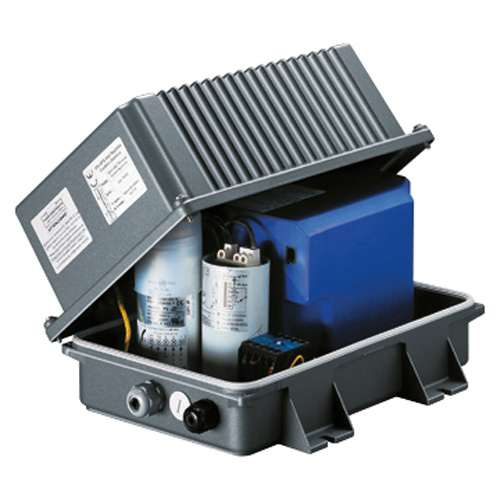 Vorschaltgeräteeinheit 2000W passend zu COLOSSEUM / STADIUM Strahler 2000 Watt HIT-DE / HIT magnetisches Vorschaltgerät 400V 50Hz Lampenstrom 9,8-11,3A Gehäuse aus Aluminium-Druckg