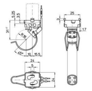 Fassung G10q für T9 Ring Leuchtstoffröhren mit integriertem Starterhalter Zuleitungen 0,5 mm² mit 30 cm Länge 2A - 250V / T110, ENEC03 Alternative Art.Nr.: 102409 