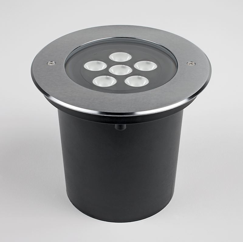 Bodeneinbauleuchte Inground 6R 20° Mono 12W 830 LED aus Edelstahl 316 mit 20° Abstrahlwinkel und IP67 für den Außeneinsatz