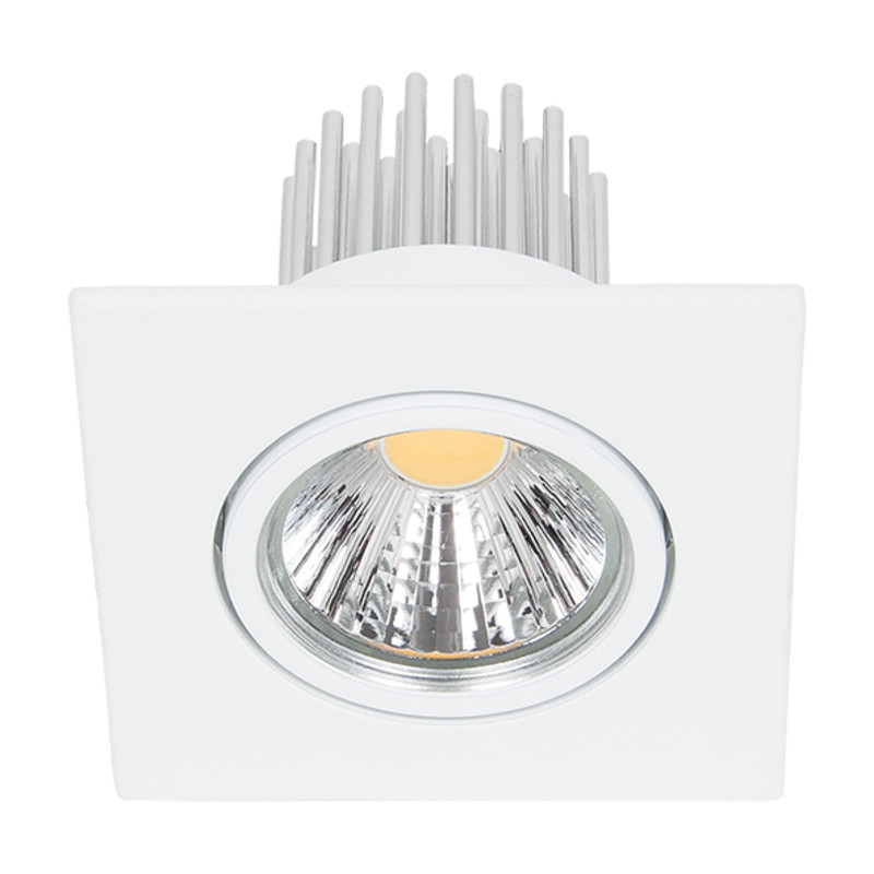 LED Einbauleuchte A 5068Q S weiss-matt 12W 930 38° dim C inkl. dimmbarem Betriebsgerät COB LED schwenkbar Anschlussbox mit Durchgangsverdrahtung (L, N, PE); Steckklemmen Echtgl