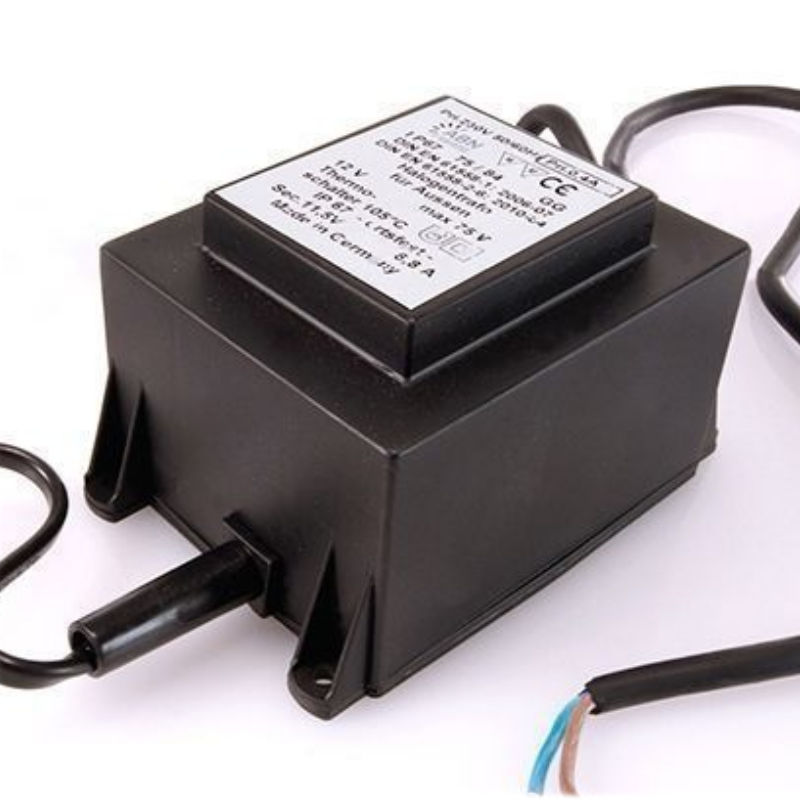 Sicherheitstrafo Blocktrafo 150W 12V (11,5V AC) schwarz, IP67 Elektro-magnetisch Sekundärspannung: 11,5V AC Dimmbar Pirmär und sekundärseitig mit angegossenem Kabel 108x81x66mm