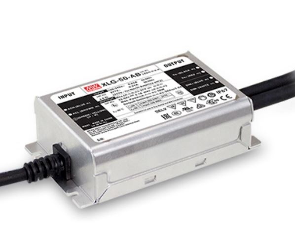 XLG-50-AB LED Konverter 50W 530-2100mA 0-10V dimmbar, IP67, 22-54V DC Konstantstromkonverter mit Potentiometer zum einstellen der Ausgangsstromstärke von 530mA - 2100mA Schutzart IP67