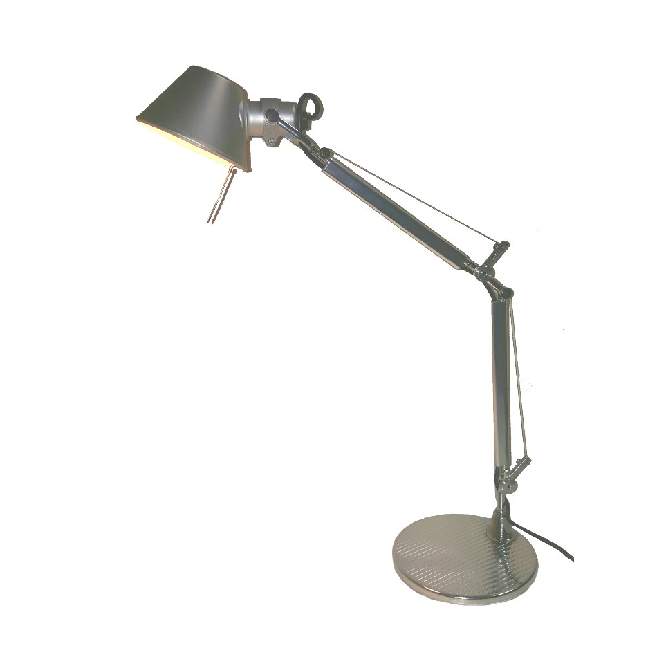 Tolomeo Micro Tavolo LED 8W 830 491lm CRI 90+ Dimmbare LED-Tischleuchte die durch ihre warme Farbtemperatur eine angenehme Atmosphäre schafft. Aus poliertem und glänzendem Aluminium und mit auswec