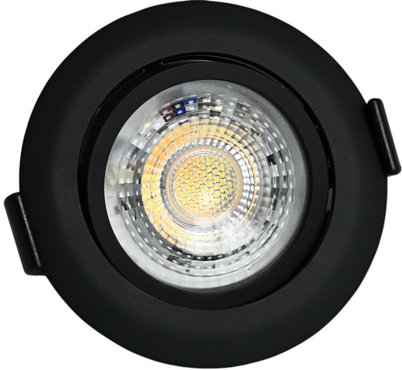 LED Einbauleuchte Etnar CCT dimmbar 5W CRI: Ra >90 480lm rund 3.000K/4.000K/6.500K Gehäuse rund, schwarz matt