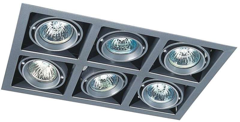 Kardanische Einbauleuchte für 6 x MR16 (Ø50mm) HalogenlampeAuslaufartikel
