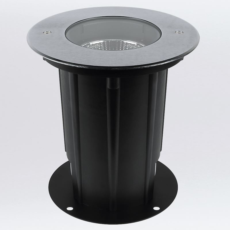 Bodeneinbauleuchte Inground COB18 R Mono 18W 830 LED aus Edelstahl 316 mit 25° Abstrahlwinkel und IP67 für den Außeneinsatz inkl. PVC Einbautopf Lebensdauer 50.000h Lichtfarbe 3000K (w Bodeneinbauleuchte Inground COB18 R Mono 18W 830 LED aus Edelstahl 316 mit 25° Abstrahlwinkel und IP67 für den Außeneinsatz inkl. PVC Einbautopf Lebensdauer 50.000h Lichtfarbe 3000K (w