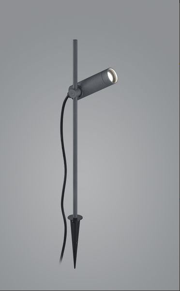 Rise LED 4W 830 Erdspieß Gartenstrahler aus Aluminiumdruckguss IP65 in graphit grau.