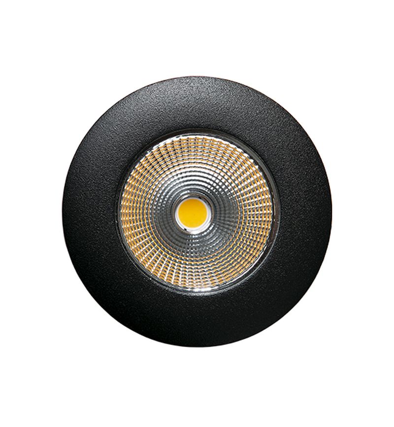 LED Einbauleuchte 5068 ECO DOB 8W Schwarz-Matt 3000K 38° rund, schwenkbar, 230V Direktanschluss Betriebsgerät integriert, Anschluss direkt an 230V! Anschlussbox mit Durchgangsverdra