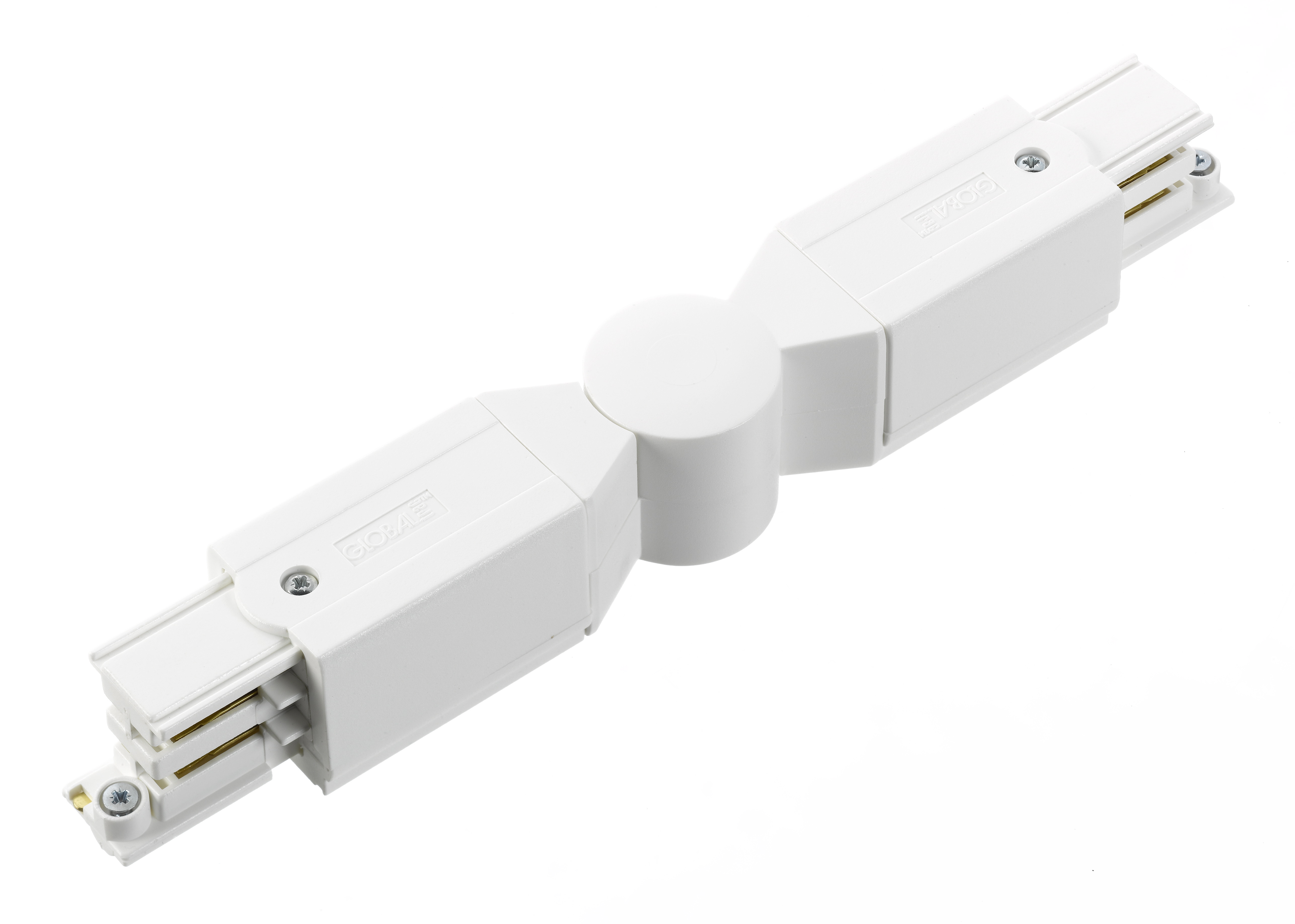 Global einstellbare Verbinder / einstellbare Kupplung, XTS 24-3 - WEISS für Global 3 Phasen Stromschiene Bitte Beachten ! Schienenzubehör verschiedener Hersteller ist unter