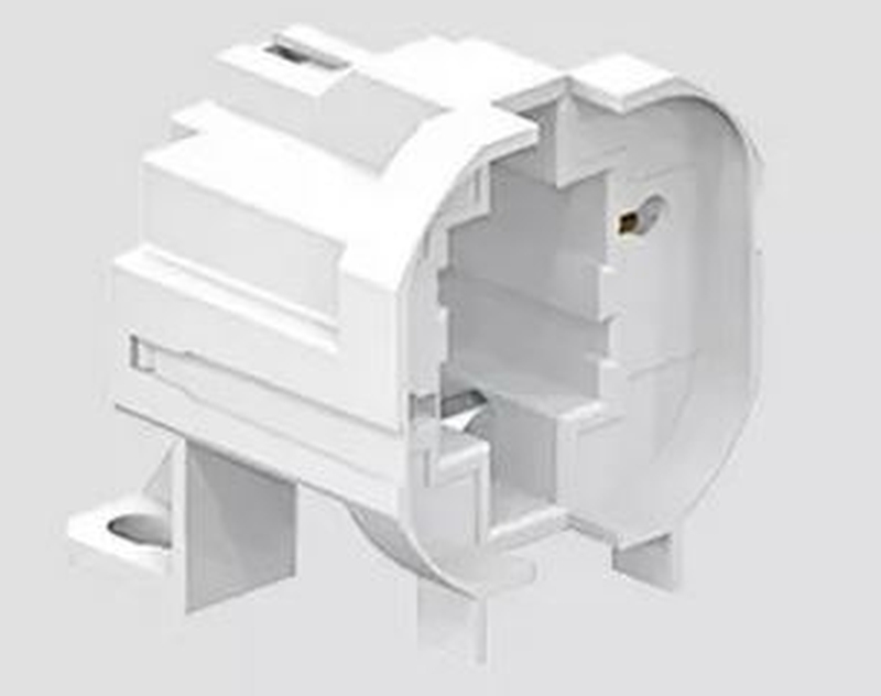 Fassung Gx24-d1, für Dulux D (PL-C 2pin) - 10W+13W, zum anschrauben  2-PIN, zum Anschrauben 2A-500V T140 IP20 mit Leitungsdurchführungslöcher Steckkontakte mit 2 Löchern  Fassung Gx24-d1, für Dulux D (PL-C 2pin) - 10W+13W, zum anschrauben  2-PIN, zum Anschrauben 2A-500V T140 IP20 mit Leitungsdurchführungslöcher Steckkontakte mit 2 Löchern