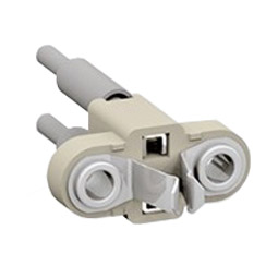 Fassung G4 / 3A - 24V / T160 (IEC), Silikon Zuleitungen 12cm, rot-braun, 1mm² (bis 180°C), Prüfzeichen: UR, für Halogen Niedervoltlampen