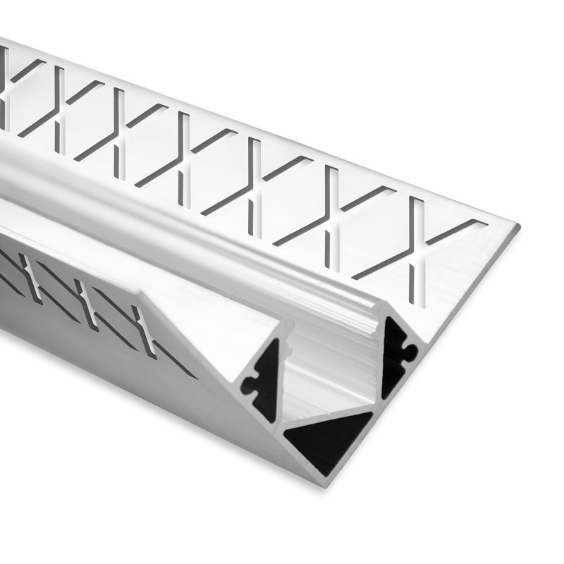 LED Fliesenprofil FP8 200cm, Aluminium eloxiert, LED Stripes max. 14mm (23,74€/m inkl. MwSt.) perfekt geeignet für den Einbau unter Fliesen! beidseitig großflächige Flügel (20mm breit), di