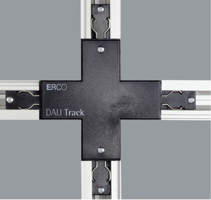 X-Verbinder DALI für Erco 3-Phasen-Stromschienen in schwarz