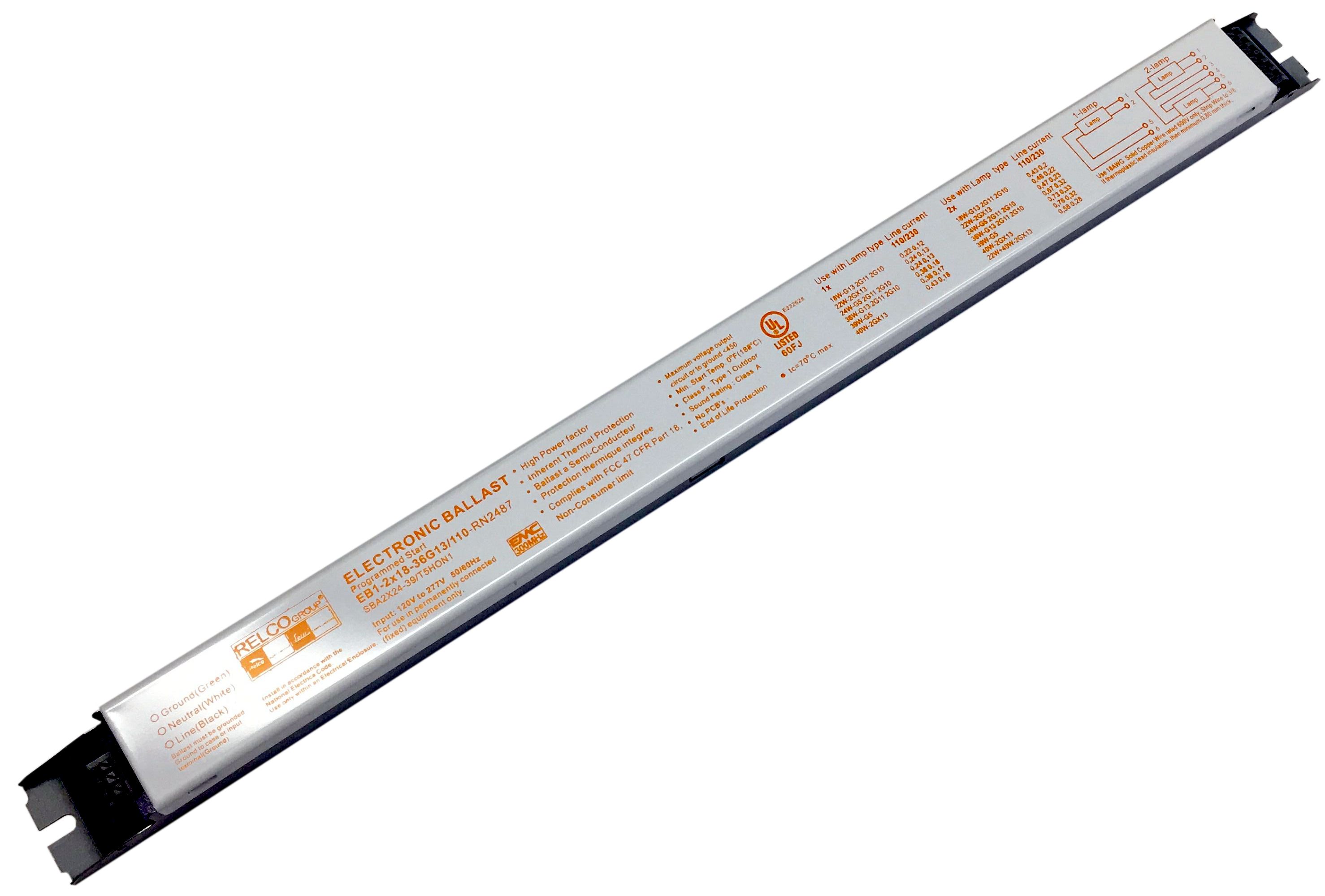 Relco EB1-2x18-36G13/110 elektronisches Vorschaltgerät Multiwatt und Multilamp Eingangspannung: 110V und 230V Für folgende Lampentypen: 1x18W T8 G13, TC-L 2G11- TC-F 2G10 2x18W T8  Relco EB1-2x18-36G13/110 elektronisches Vorschaltgerät Multiwatt und Multilamp Eingangspannung: 110V und 230V Für folgende Lampentypen: 1x18W T8 G13, TC-L 2G11- TC-F 2G10 2x18W T8