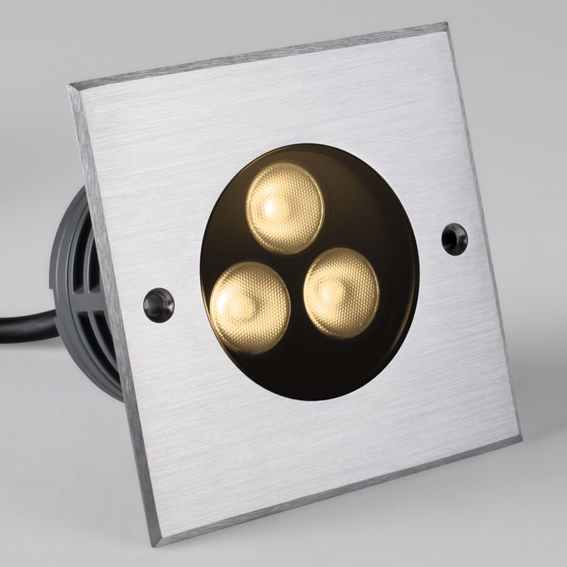 Bodeneinbauleuchte Inground 3S 15° Mono 6W 830 LED aus Edelstahl 316 mit 15° Abstrahlwinkel und IP67 für den Außeneinsatz