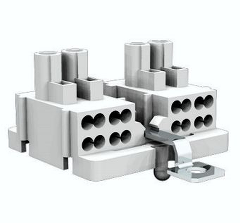 Leuchtenklemme zum Einclipsen 4 polig + Erdung, 6A 400V, mit Erdungsbuchse, IP20, 