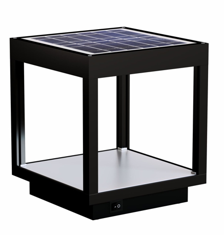Solar Akku LED Tischleuchte VISOR Aluminium 3,5W 120° SCHWARZ 3000K IP65 Solar Solar Akku LED Tischleuchte VISOR Aluminium 3,5W 120° SCHWARZ 3000K IP65 Solar