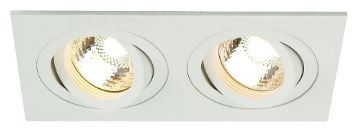 NEW TRIA II GU10 Downlightrechteckig mattweissmax. 2x50Winkl. Clipfedernexkl. Trafo! (Passender Trafo Art. Nr. EN150F2)