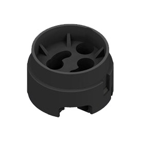 Fassung GU10, 2A - 250V / T270, ENEC 03, IP20 Gehäuse aus LCP, schwarz Nickelbeschichtete Kontakte aus Stahl Die Befestigungsschrauben müssen mit einem max. Drehmoment von 0,3Nm angezogen 