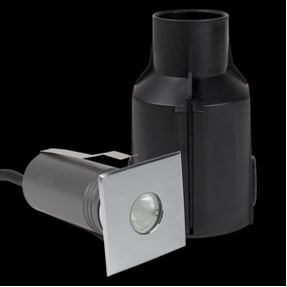 Bodeneinbauleuchte Inground 1S ASY Mono LED 2W 830 aus Edelstahl 316 mit aymmetrischem Abstrahlwinkel von 35°/45° und IP67 für den Außeneinsatz