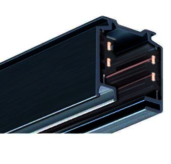 Eutrac 3-Phasen Aufbau Stromschiene 100cm Schwarz 3x16A (3600W)LxBxH: 1000x36x32mm Material: Aluminium Farbe: Schwarz Gewicht: 1,00kg Aluminium Stromschiene für Decken-, Wand- 
