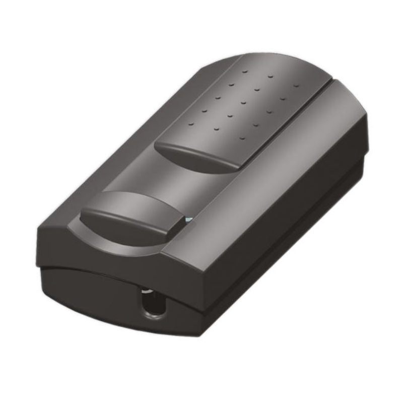 Schnur- Dimmer 8115 Elektronisch, mit Schieberegler zur Dimmung von LED Lampen und Halogenlampen 7-110W, mit Ein/Aus Schalter Schwarz Schieberegler für Hand- und Fußbetätigung Hybrid, geei