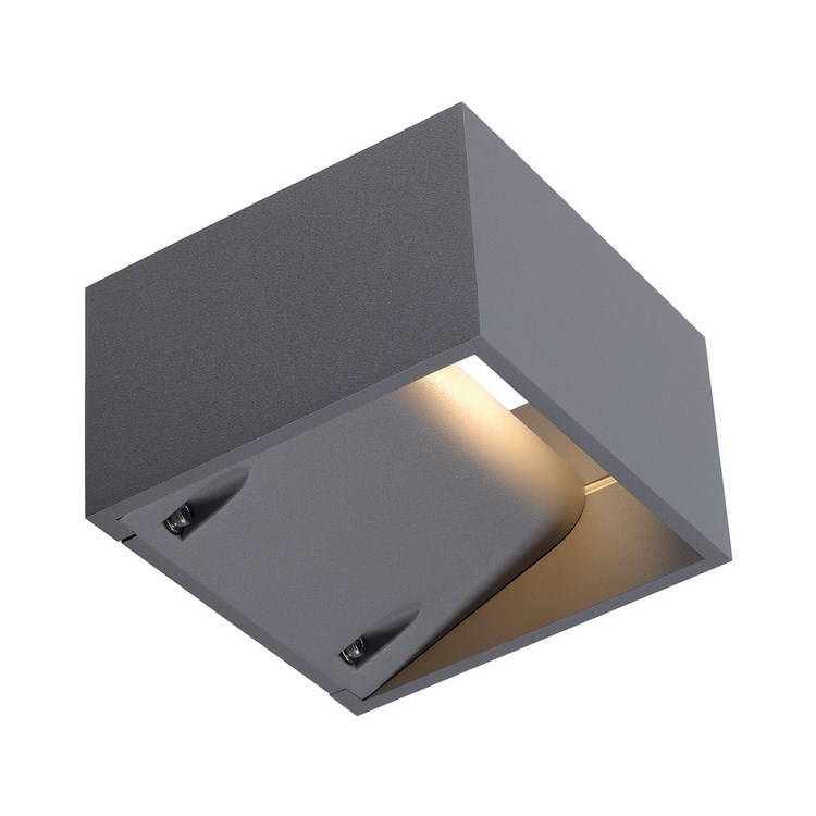 LOGS WALL LED Wandleuchte eckig, silbergrau, 6W LED, warmweißgeeignet für den AussenbereichInklusive eingebautem LED-TreiberLeuchtmittel integriert