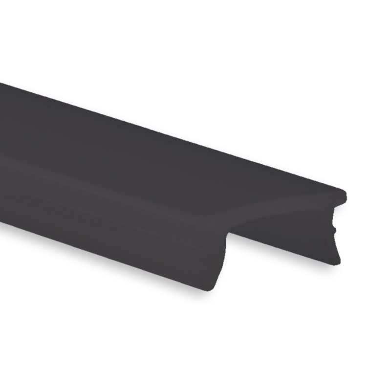 Cover C34 schwarz/matt 200cm für Profil PO16, FP3, FP4 Polycarbonat (3,51€/m inkl. MwSt.) schwarz matt (Lichtdurchlässigkeit 25-30%) bruchsichere und schwer brennbare LED Profilandeckung (