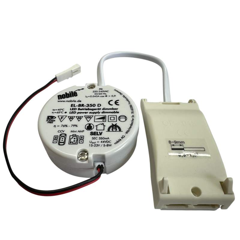 EL-8R-350 D (C) Dimmbares LED Betriebsgerät 1x8W 350mA CC LED Konstantstrom Betriebsgerät nur zum Einbau in die Zwischendecke Ø55x22mm Anschluss primär: 18cm mit offenen Leitungsenden  EL-8R-350 D (C) Dimmbares LED Betriebsgerät 1x8W 350mA CC LED Konstantstrom Betriebsgerät nur zum Einbau in die Zwischendecke Ø55x22mm Anschluss primär: 18cm mit offenen Leitungsenden