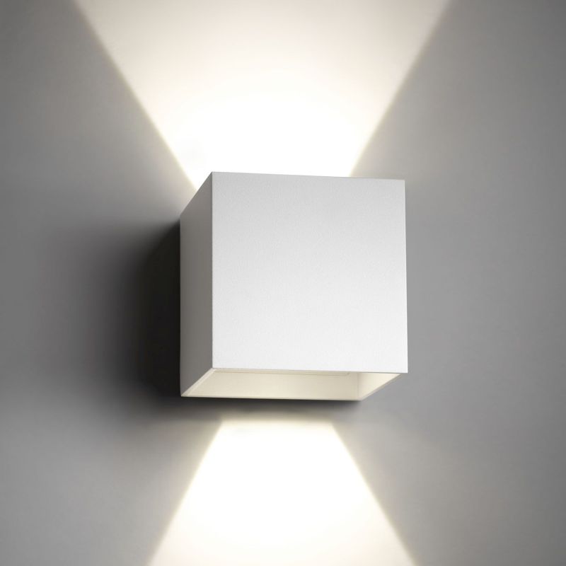 LED Aussenwandleuchte CUBE 6W IP54 warmweiss 3000K weiss
