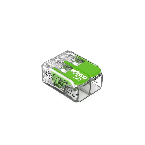 WAGO 221-422 COMPACT nachhaltige Verbindungsklemme für alle Leiterarten; 2-Leiter-Klemme mit Betätigungshebeln Lieferung enthält 1 Box mit 100 Stück - Preisangabe / 100 Stück max. Umgebungstem WAGO 221-422 COMPACT nachhaltige Verbindungsklemme für alle Leiterarten; 2-Leiter-Klemme mit Betätigungshebeln Lieferung enthält 1 Box mit 100 Stück - Preisangabe / 100 Stück max. Umgebungstem