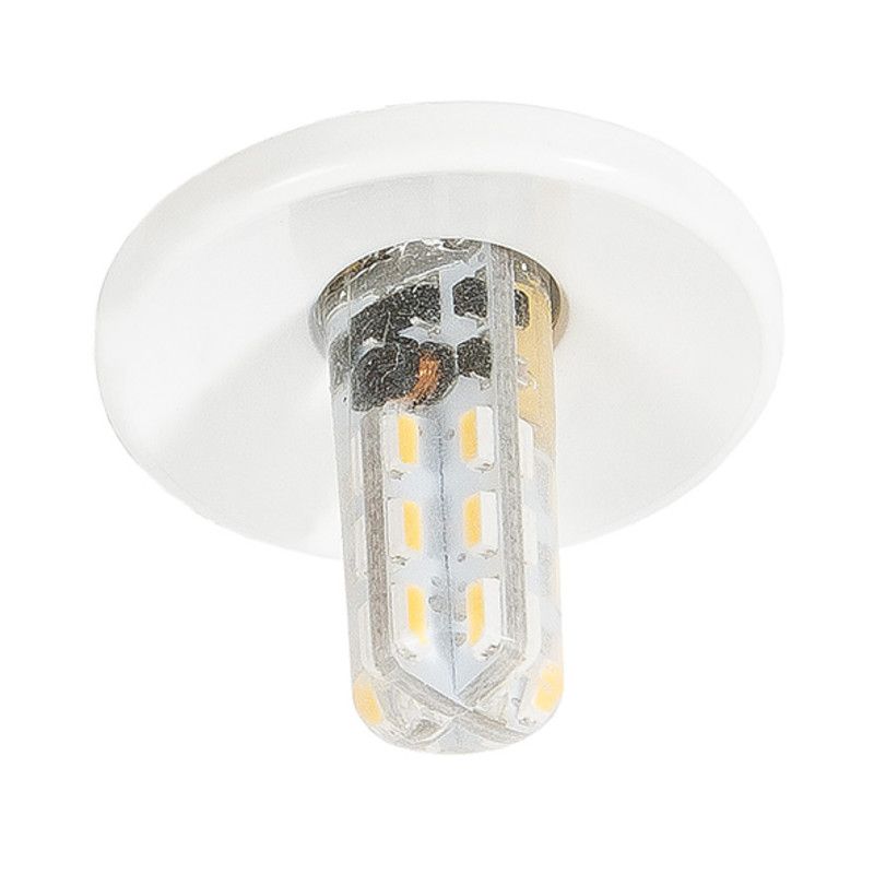 Einbauleuchte C 411 für "Sternenhimmel" weiss, max. 10W G4, Ø30mm, 12V für Halogen und LED Lampen Lampenfassung und Kabel (30 cm) VDE geprüft, 250° C Bohr Ø x Einbautiefe = Ø24x28mm Be