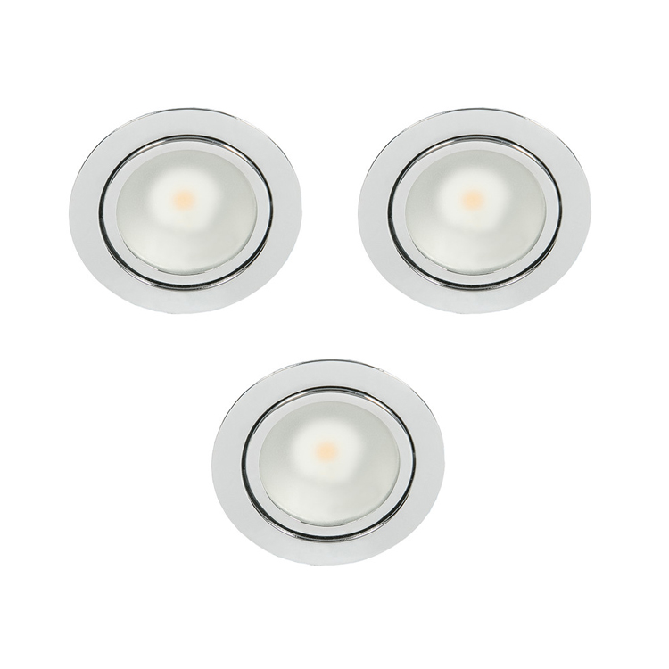 N 5020 COB LED 3er Set LED Einbauleuchten 3,3W 830 Chrom, warmweiss KOMPLETT SET bestehend aus: 3 LED Leuchten (3000K, 177lm) AD: 80mm / BohrØ: 58mm / ET:18mm 1 Betriebsgerät EL-12 N 5020 COB LED 3er Set LED Einbauleuchten 3,3W 830 Chrom, warmweiss KOMPLETT SET bestehend aus: 3 LED Leuchten (3000K, 177lm) AD: 80mm / BohrØ: 58mm / ET:18mm 1 Betriebsgerät EL-12