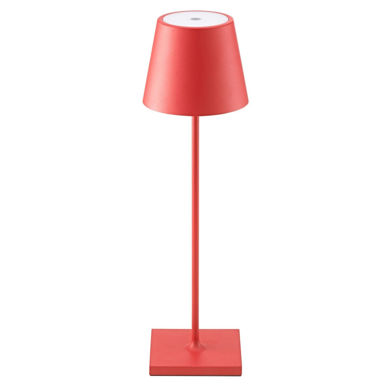 LED Akku Tischleuchte Nuindie 2,2W 822-27 168-197lm IP54 45° 380mm rot dimmbar