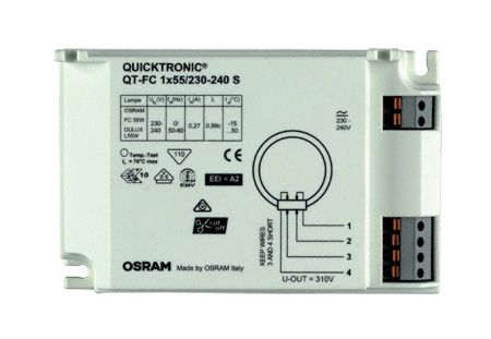 QTP-FC 1X55/220-240 EVG Osram Quicktronic für 1x55W TL5C Ring Röhre und 1x55W TC-L Kompakteuchststofflampe  103x67x31mm Schutzart IP20 Betriebsspannung 220-240V 